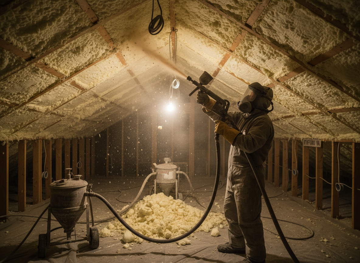 Sand Blasting Spray Foam Insulation Removal in Stafford, Staffordshire